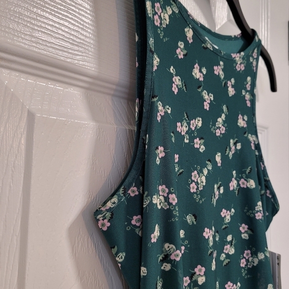 Nordstrom BP Dress Green Floral Runched Bodycon Mini Women's Size S - Picture 5 of 16